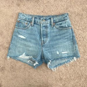 Levi's Mid Wash Blue Wedgie Jean Denim Shorts